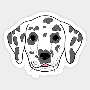 Dalmatian Dog Face Hand drawn grey and white fur Sticker